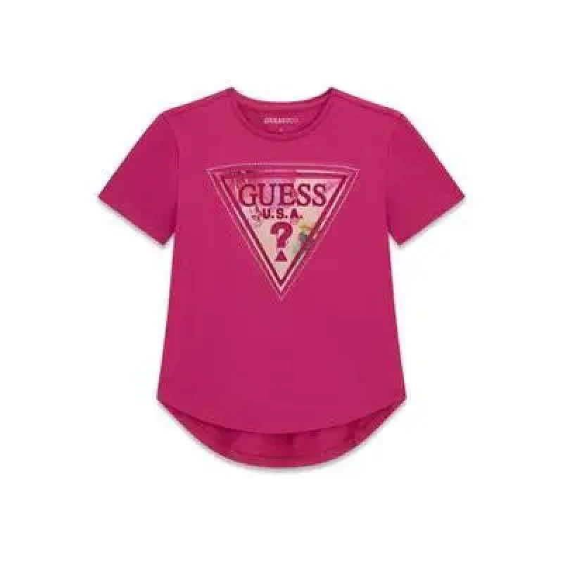 Image of Guess Girl's T-Shirt Guess High low Bleu Female 8 ans