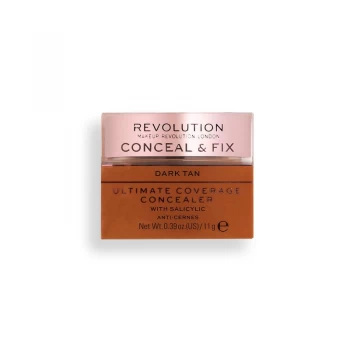 Image of Makeup Revolution Conceal & Fix Ultimate Coverage Concealer Dark Tan