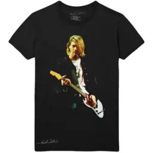 image of Kurt Cobain - Guitar Photo Colour Unisex XX-Large T-Shirt - Black