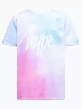 Hype Girls Pastel Fade Script T-Shirt - Pink, Size Age: 11-12 Years, Women