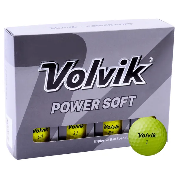 image of Volvik Powersoft Coloured Golf Ball Pack of 12 Yellow