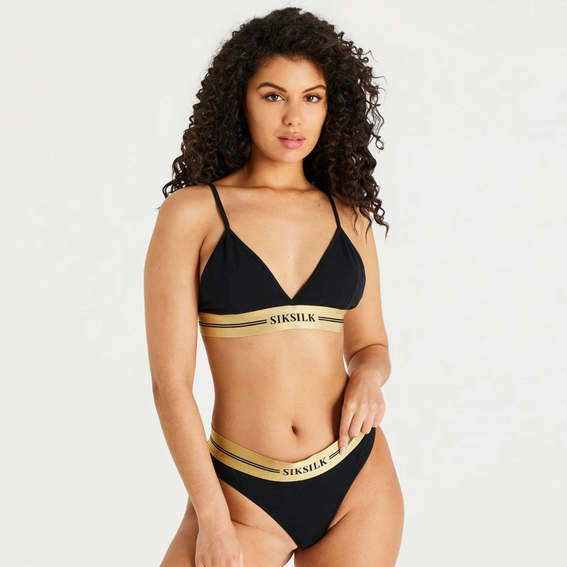 Image of SikSilk Triangle Bralette Womens - Black M