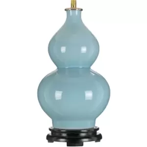 image of Elstead - LightBox Harbin Gourd Ceramic Oriental Table Lamp, Base Only, Duck Egg Blue