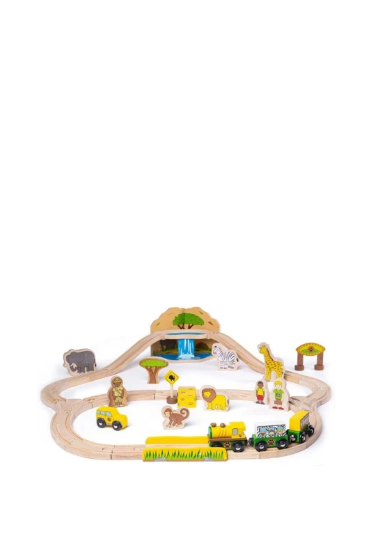 Image of Bigjigs Rail Safari Train Set Yellow unisex