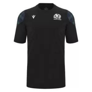 Image of Macron Scotland Rugby 6 Nations Travel Top 2023 2024 Adults - Black