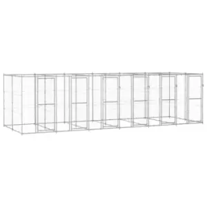 Image of Vidaxl Outdoor Dog Kennel Galvanised Steel 14.52 M