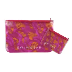 Image of Regatta Palm Print Dry Bag Set (Pack of 2) (One Size) (Fusion Pink)