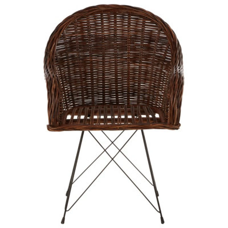 Image of Premier Housewares Natural Croco Rattan Chair, Easy to Clean Outdoor Chair, Arm & Backrest Rattan Armchair, Eco-friendly Chair Natural