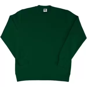 image of SG Ladies/Womens Crew Neck Long Sleeve Sweatshirt (2XL) (Bottle Green)