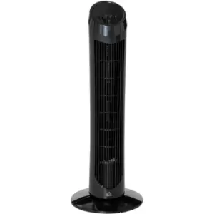 image of HOMCOM 30" Tower Fan Noise Reduction Wind 3-Level Cool ABS Indoor Black