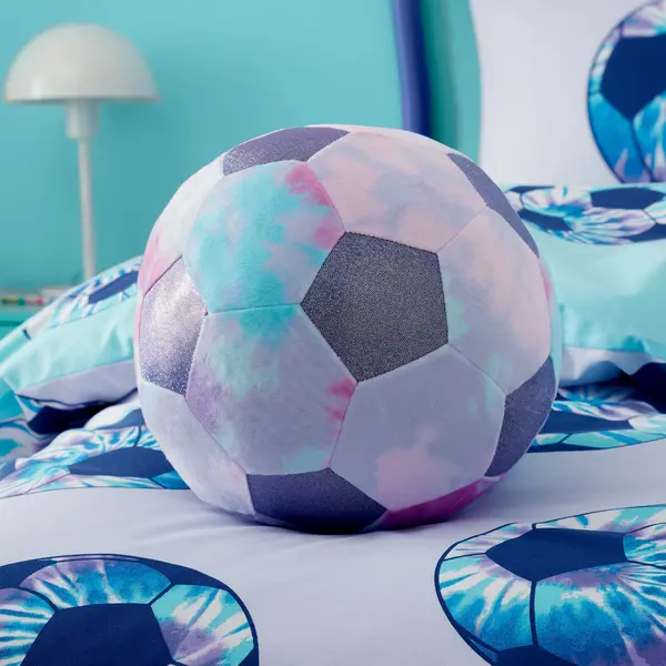 Image of Tie Dye Football Cushion Purple
