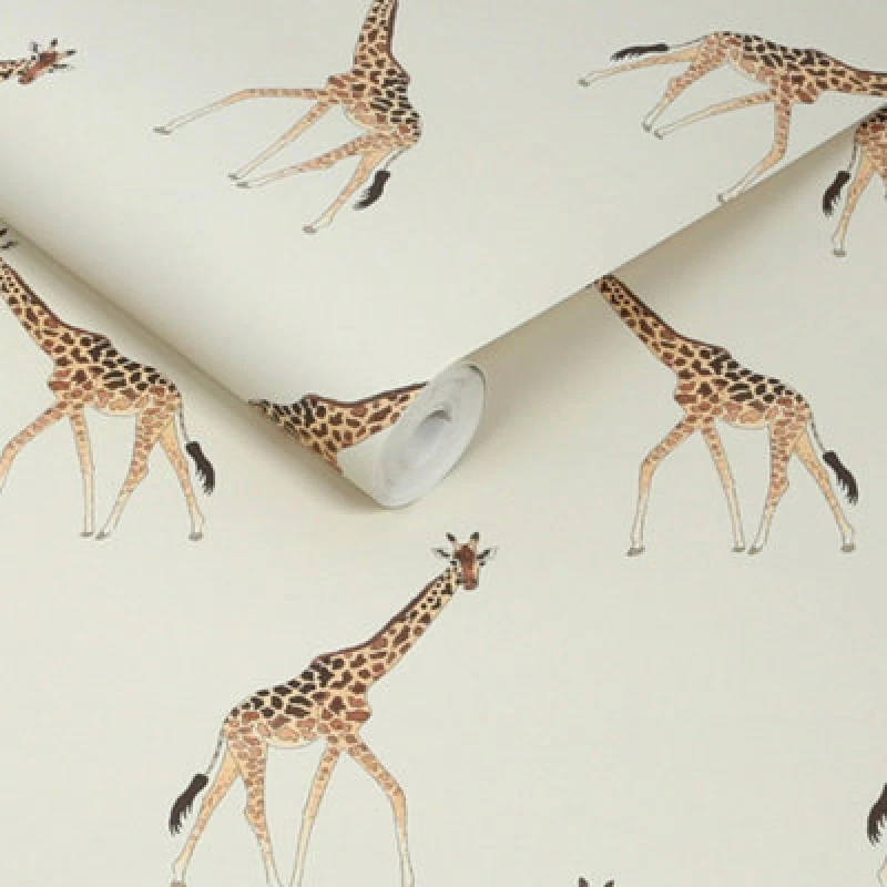 Image of Sophie Allport Giraffe Off White Wallpaper