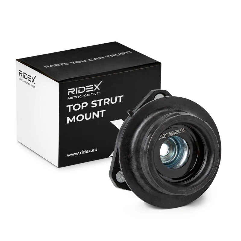 Image of RIDEX 1180S1754 Top strut mount Front Axle, with ball bearing Elastomer Suspension Strut Support Bearing (1180)