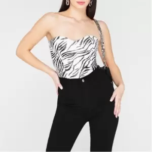 image of I Saw It First ISAWITFIRST Zebra Print Strapless Bodysuit - Multi