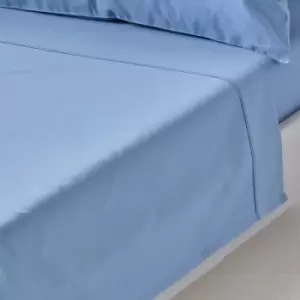 Image of Air Force Blue Egyptian Cotton Flat Sheet 1000 Thread Count, Single - Air force blue - Air force blue - Homescapes