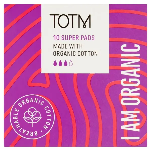Image of Totm Organic Cotton Super Pads, 10 Per Pack