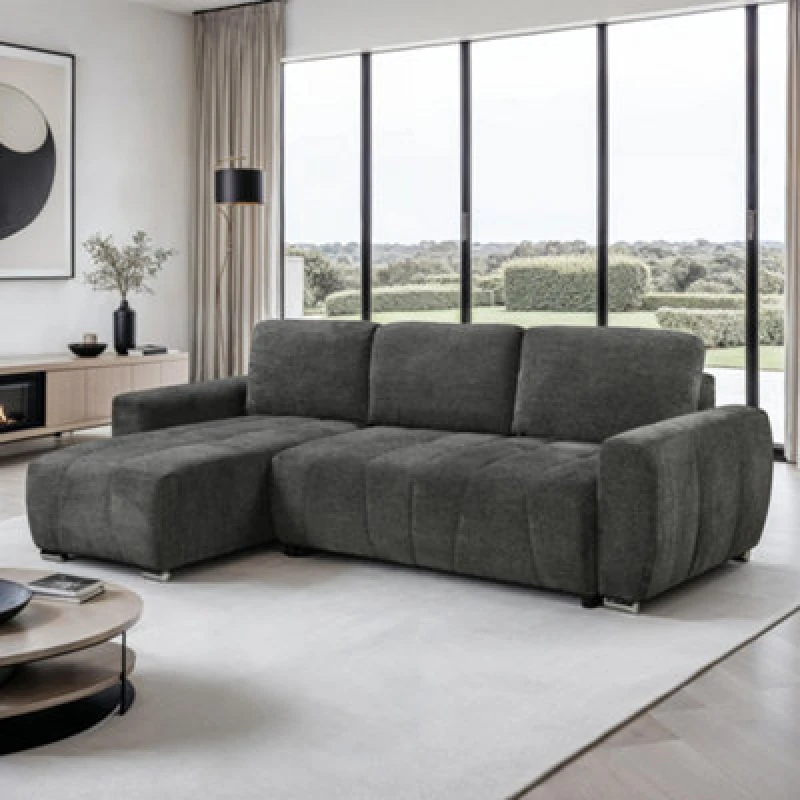 Image of More4Homes Vienna 3 Seater Fabric Pull Out Sofa Bed Grey