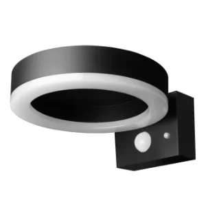 Image of Ledvance LED Wall Light Solar 6W Warm White Single Circle Black Sensor