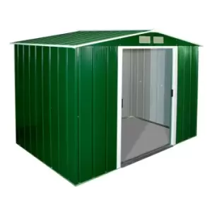 image of 8' x 6' Sapphire Apex Green Metal Shed (2.62m x 1.82m)