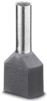 image of Phoenix Contact, AI-TWIN2X 4 -12 GY Insulated Crimp Bootlace Ferrule, 12mm Pin Length, 3.8mm Pin Diameter, 2 x 4mm