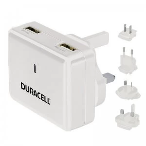 image of Duracell 2.4A Dual USB Mains Charger