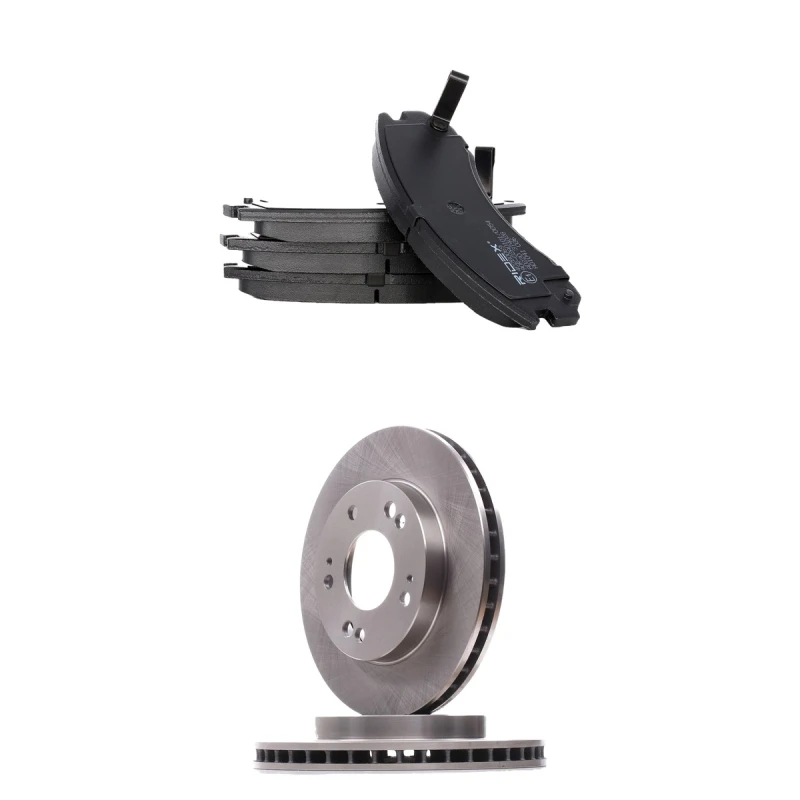 Image of RIDEX 3405B2977 Brake disc and pads set Front Axle, Brake Disc Type: internally vented, with acoustic wear warning Brake Set,disc brakes (3405)