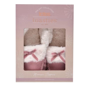 image of Totes Cord Moccasin Slippers - Pink