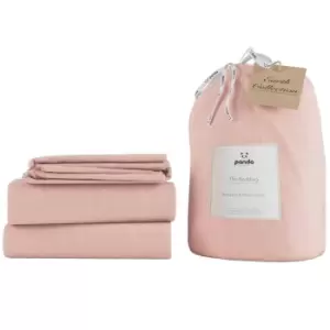Image of Panda Bamboo & French Linen Complete Bedding Set Himalayan Pink - King