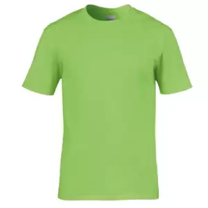 image of Gildan Mens Premium Cotton Ring Spun Short Sleeve T-Shirt (M) (Lime)