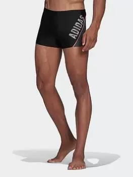 Image of adidas Wording Swim Boxers, Green, Size XS, Men