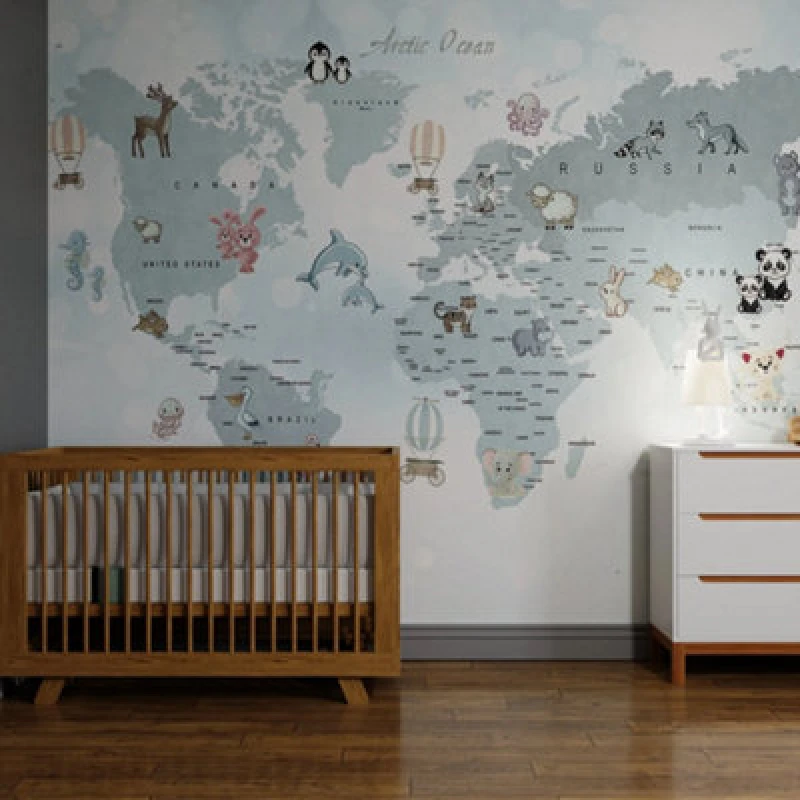 Image of Superfresco Easy Whole Wide World Blue Print To Order Fixed Size Mural