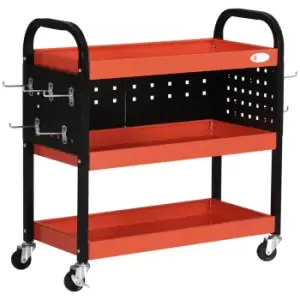 image of 3 Tier Rolling Tool Cart Steel Mobile Service Utility Cart