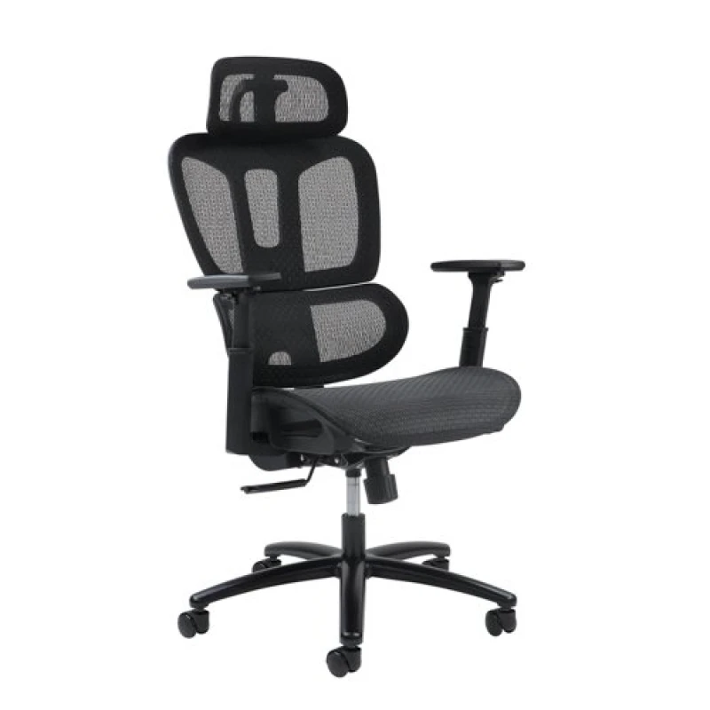 Image of Zala Mesh Back Operator Office Chair with Headrest and Mesh Seat - Black