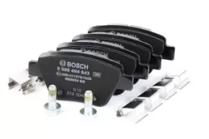 Image of Bosch Brake pad set VW,AUDI,SKODA 0 986 494 643 2K5698451,5K0698451,5K0698451A 5K0698451C,2K5698451,5K0698451,5K0698451A,5K0698451C,2K5698451