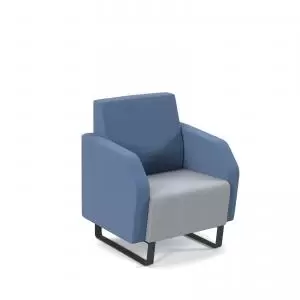 Image of Encore low back 1 seater sofa 600mm wide with Black sled frame - late