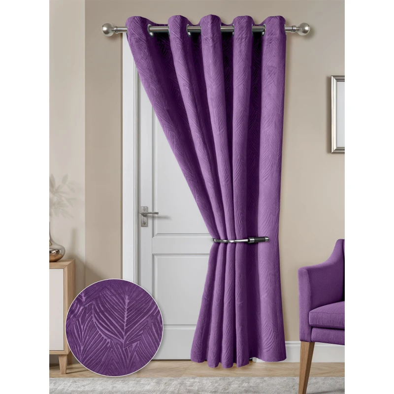 Image of Emma Barclay Eyelet Door Curtain Thermal Blackout Twilight Amethyst unisex 117x213cm