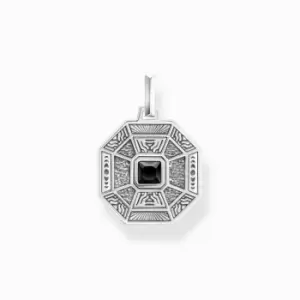 image of Sterling Silver Lucky Charm Black Onyx Pendant PE950-507-11