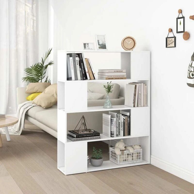 Image of VIDAXL Book Cabinet Room Divider White 100x24x124cm Vidaxl 8720286651445