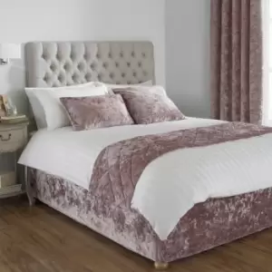 Image of Paoletti Verona Crushed Velvet Bed Runner Polyester Blush
