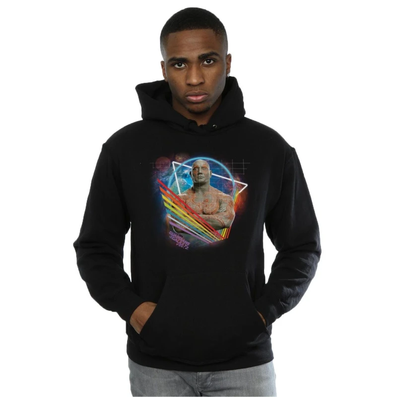 Image of Marvel Marvel Men Guardians Of The Galaxy Neon Drax Hoodie in Black Size: Small Black S Male 5057245380133