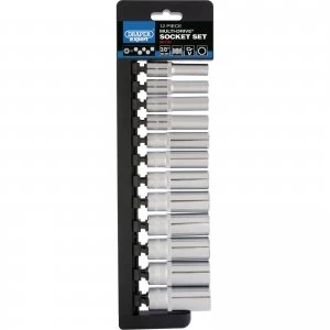 Image of Draper Expert 12 Piece 3/8" Drive Bi Hex Multi Drive Socket Set Metric 3/8"