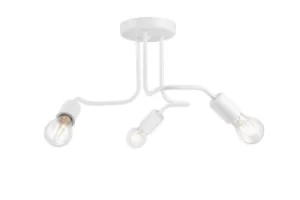 Image of Charlie Multi Arm Semi Flush Ceiling Light White, 3x E27