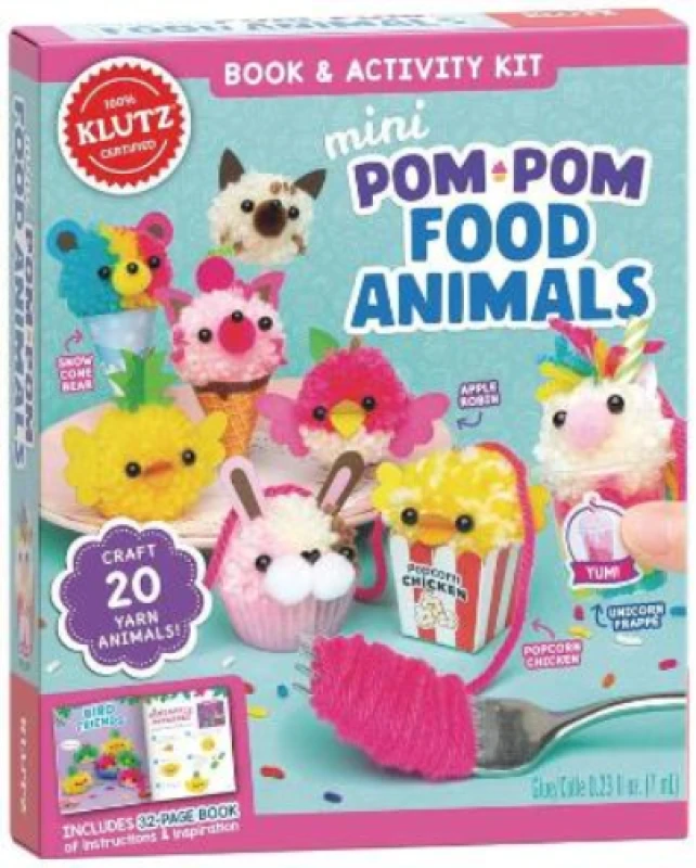 Image of Editors of Klutz Mini Pom-Pom Food Animals Book Multi unisex