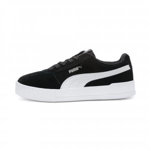 image of PUMA Carina Womens Trainers, Black/Silver Size 4 Shoes