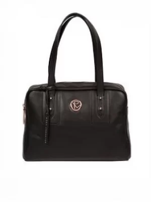 image of Pure Luxuries London Black 'Madox' Leather Handbag