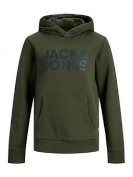 Image of Jack & Jones Junior Boys Logo Hoodie - Forest