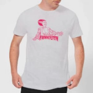 Image of Universal Monsters Bride Of Frankenstein Crest Mens T-Shirt - Grey - 3XL