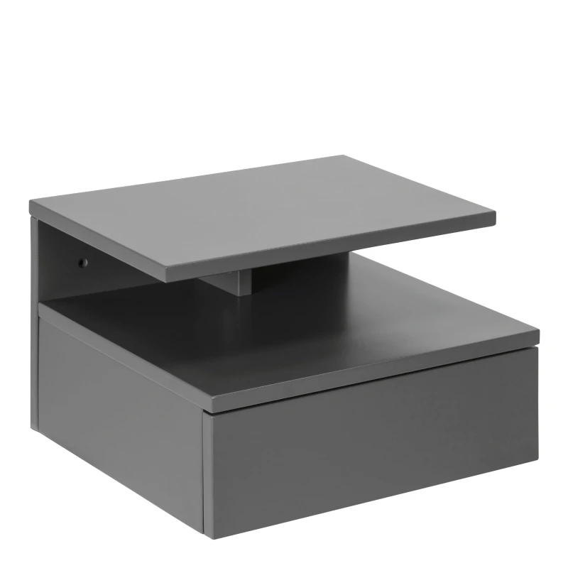 Image of Furniture To Go Ashlan Bedside Table with 1 Drawer in Grey Grey Unisex