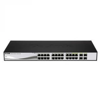 image of D Link DGS 1210 24P 24 port Gigabit Smart PoE Switch with 4 SFP Ports