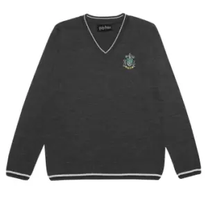 Image of Harry Potter Mens Slytherin House Knitted Jumper (XXL) (Charcoal)